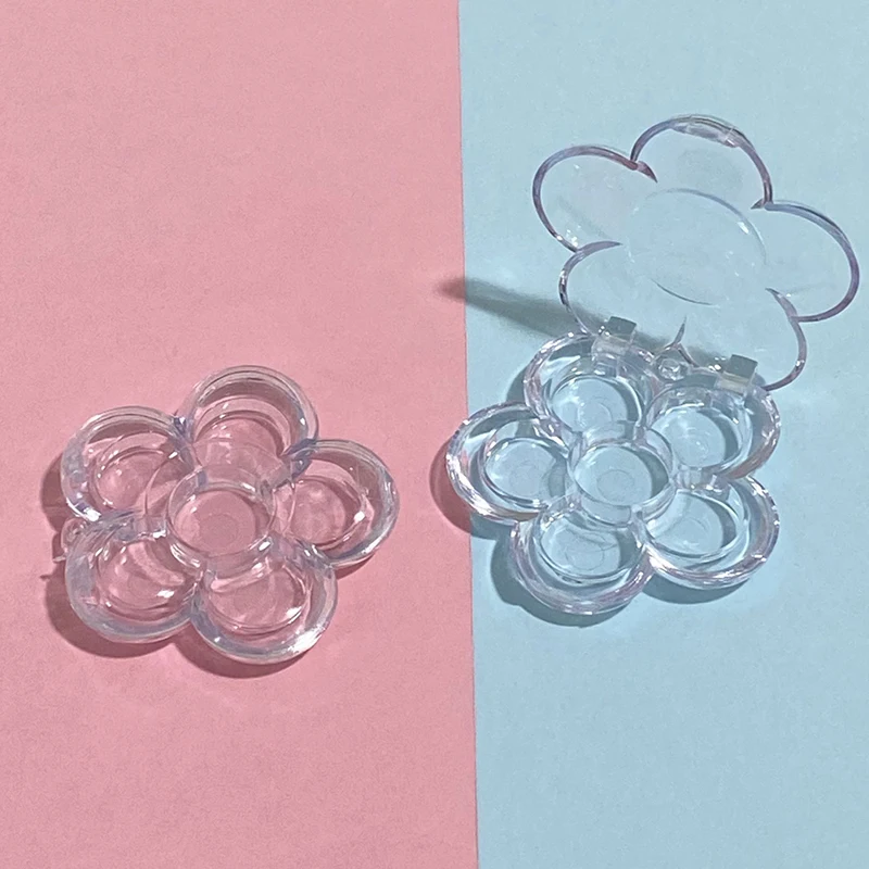 Estojo De Sombra De Olho Vazio, Caixa De Paleta De Maquiagem, Clarabóia De Plástico, Tampa Clara, Panela De Alumínio, Recipiente Redondo Cremoso De Corretivo, 6 Espaços