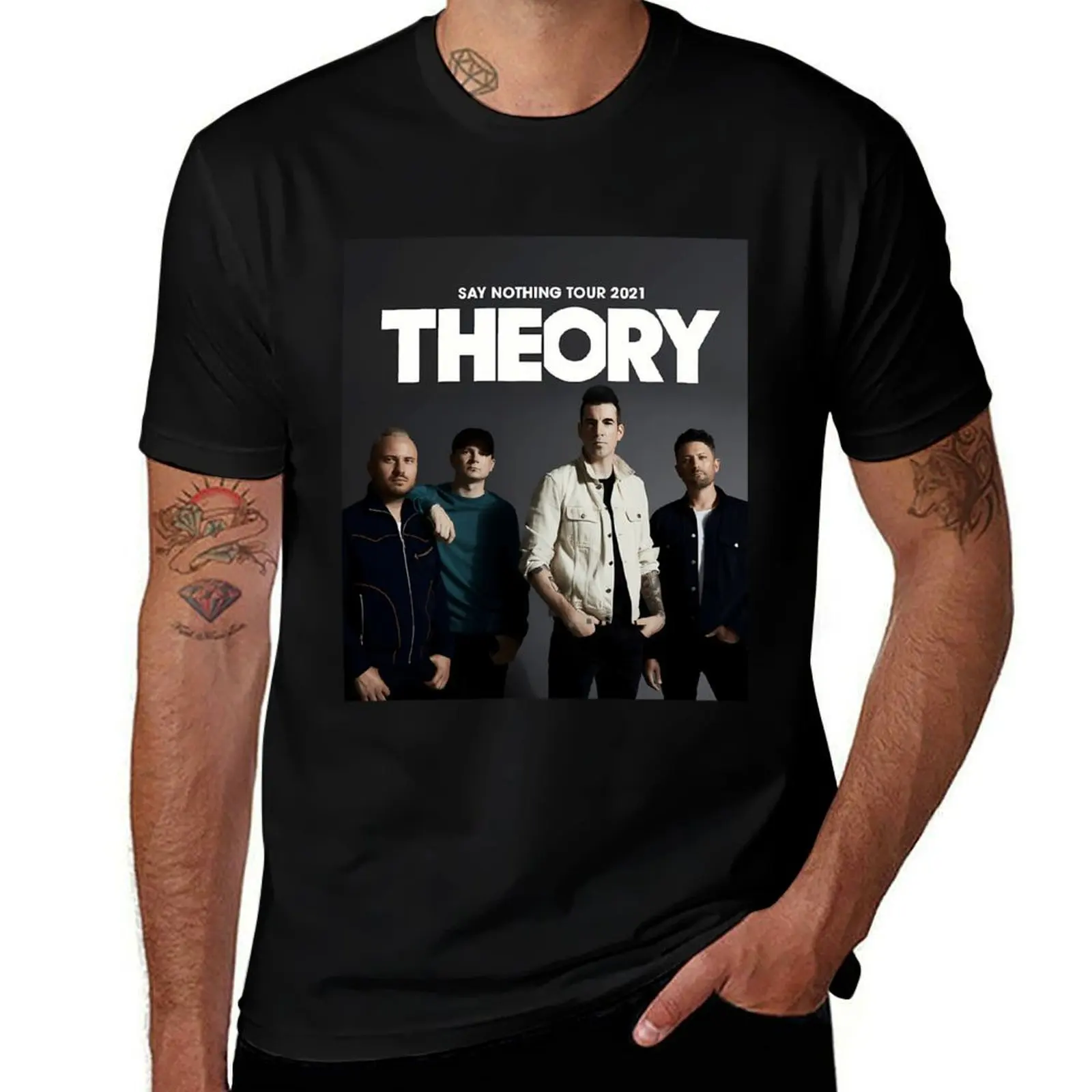 

oneto Theory of a Deadman Say Nothing World american Tour 2021 T-Shirt t shirt for man 100 percent cotton T-Shirt