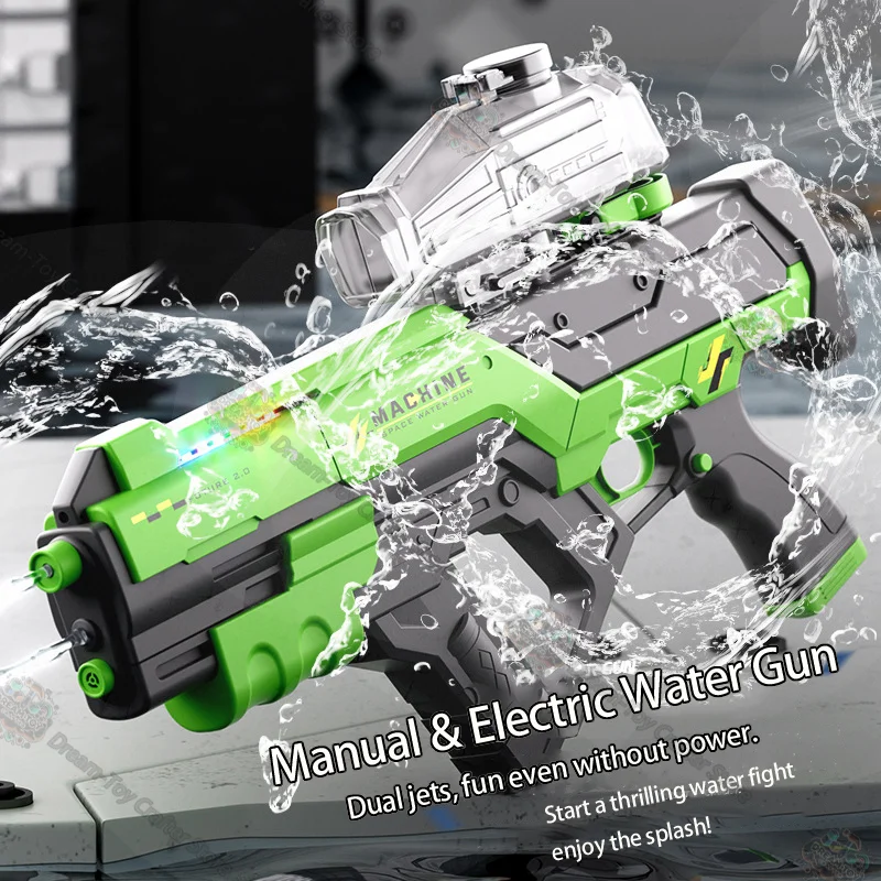 Escorpião pistola de água elétrica brinquedo modo duplo barril grande capacidade mão auto ao ar livre blaster para crianças praia jogar