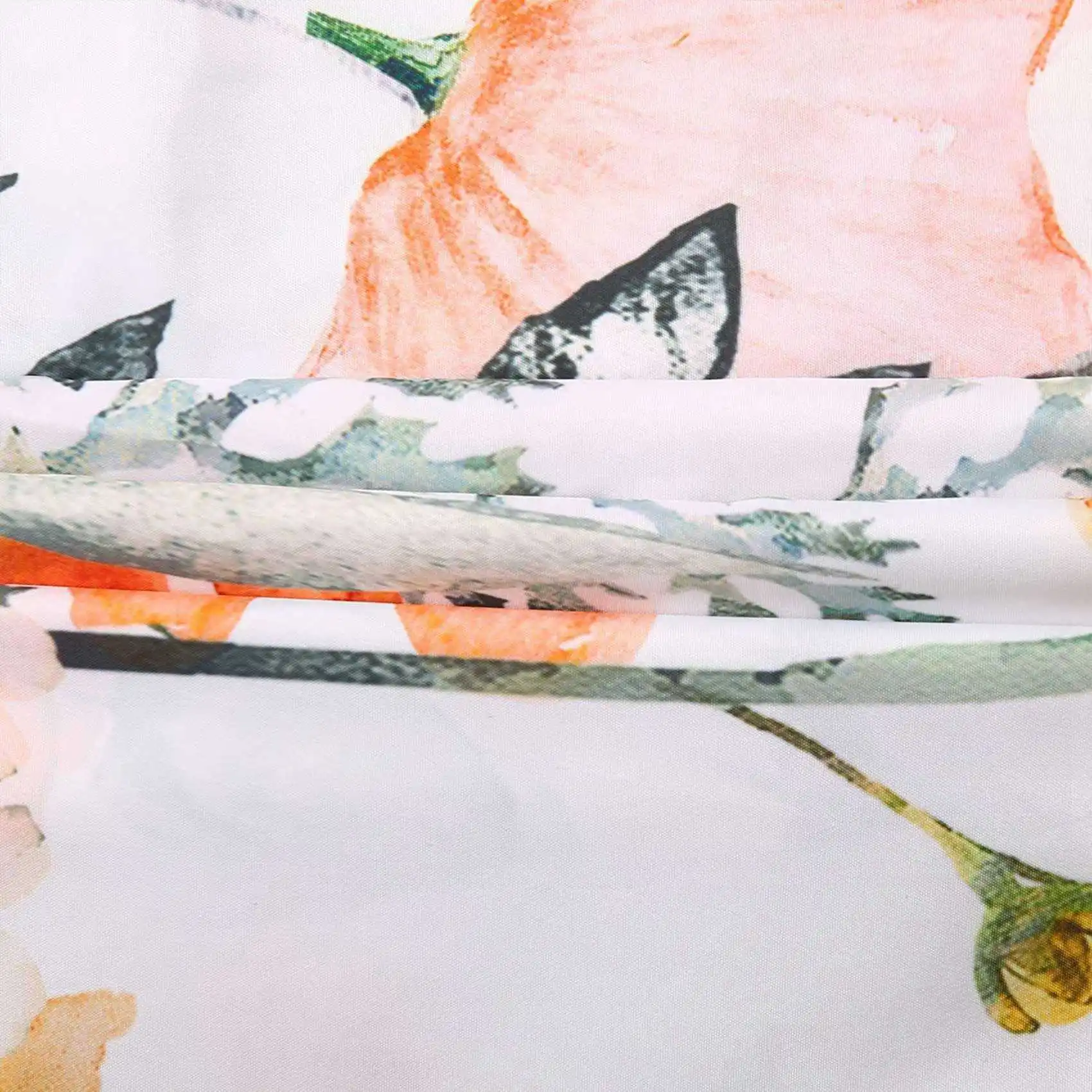 

2Pcs Floral Shower Curtain With 24 Hooks Watercolor Botanical Flowers Decorative Bath Curtain Modern Bathroom-A83Z