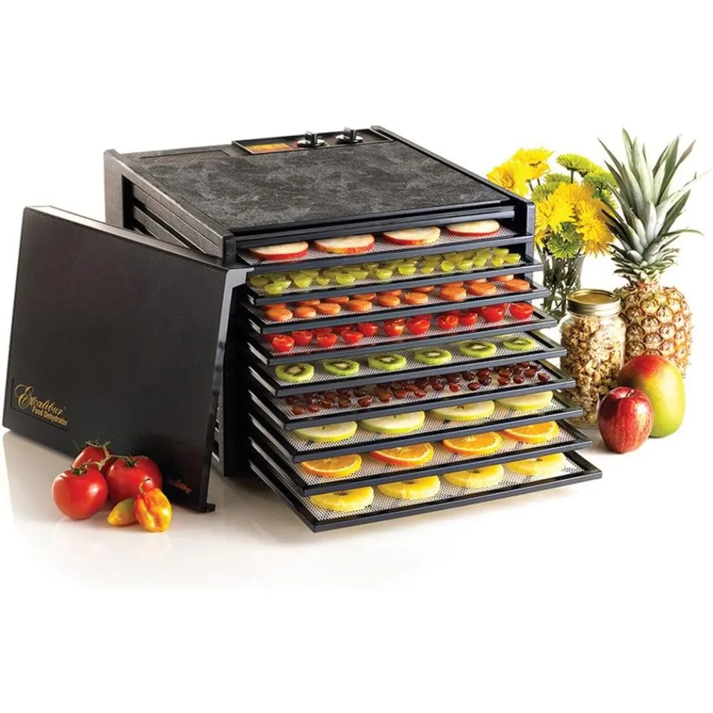 

3926TB Electric Food Dehydrator Machine with 26-Hour Timer, Automatic Shut Off and Temperature Control, 600-Watt, 9 Tr