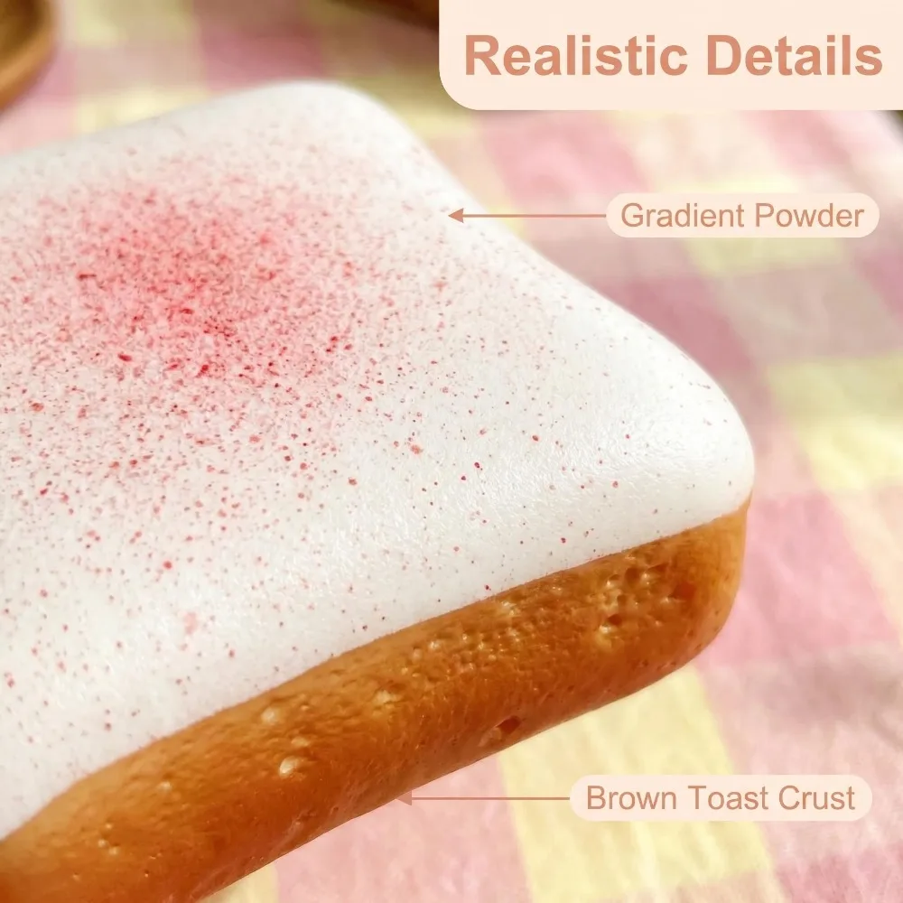 1 Stück Butter-Toast-Brot Squishy-Spielzeug zur Stresslinderung, Weich, Langsam aufsteigend, Anti-Angst-Sensorik-Fidget-Spielzeug für Erwachsene, ADHS-Simulation – Detail 2