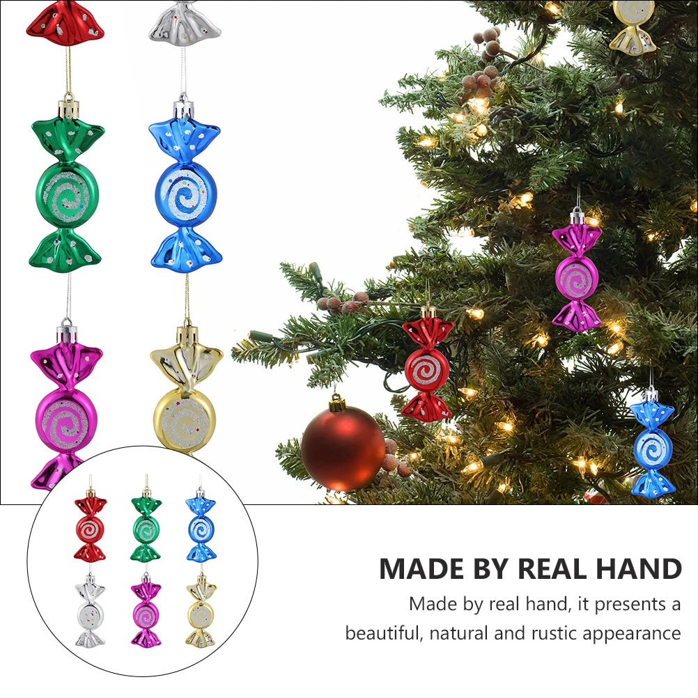 

18 Pcs Accessories Candy Pendant Ornaments for Christmas Tree Plastic Novelty Themed