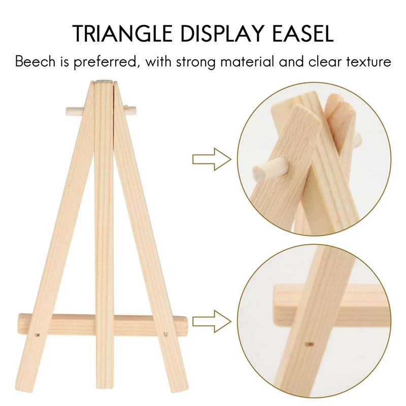 96 Pack Mini Wood Display Easel Wood Easels Set For Paintings Craft Small Acrylics Oil Projects