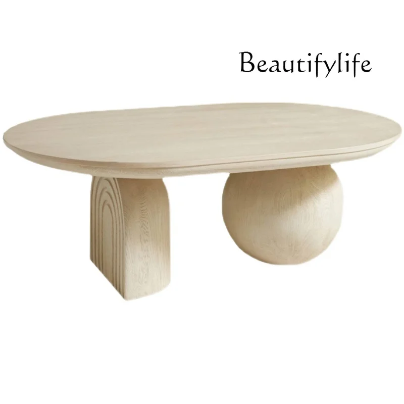 

Журнальный столик из цельного дерева в стиле ретро, американская сельская маленькая квартира, старый повседневный чайный столик, журнальный столик из массива ясеня