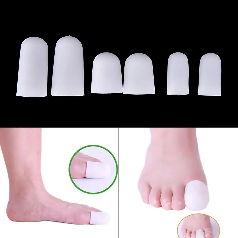 2pcs Silicone Gel Toe Tube Foot Corns Remover Blisters Gel Bunion Toe Finger Protector Body Massager Insoles Feet Care