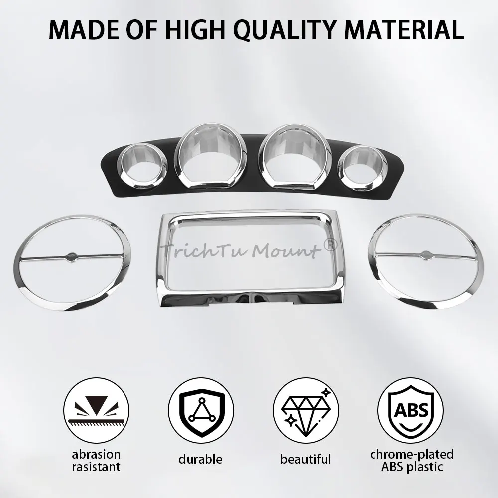Motorcycle Part Chrome Inner Fairing Trim Gauge Radio Trim Bezel For Harley 2014-later Electra Glide Street Glide Ultra Limited