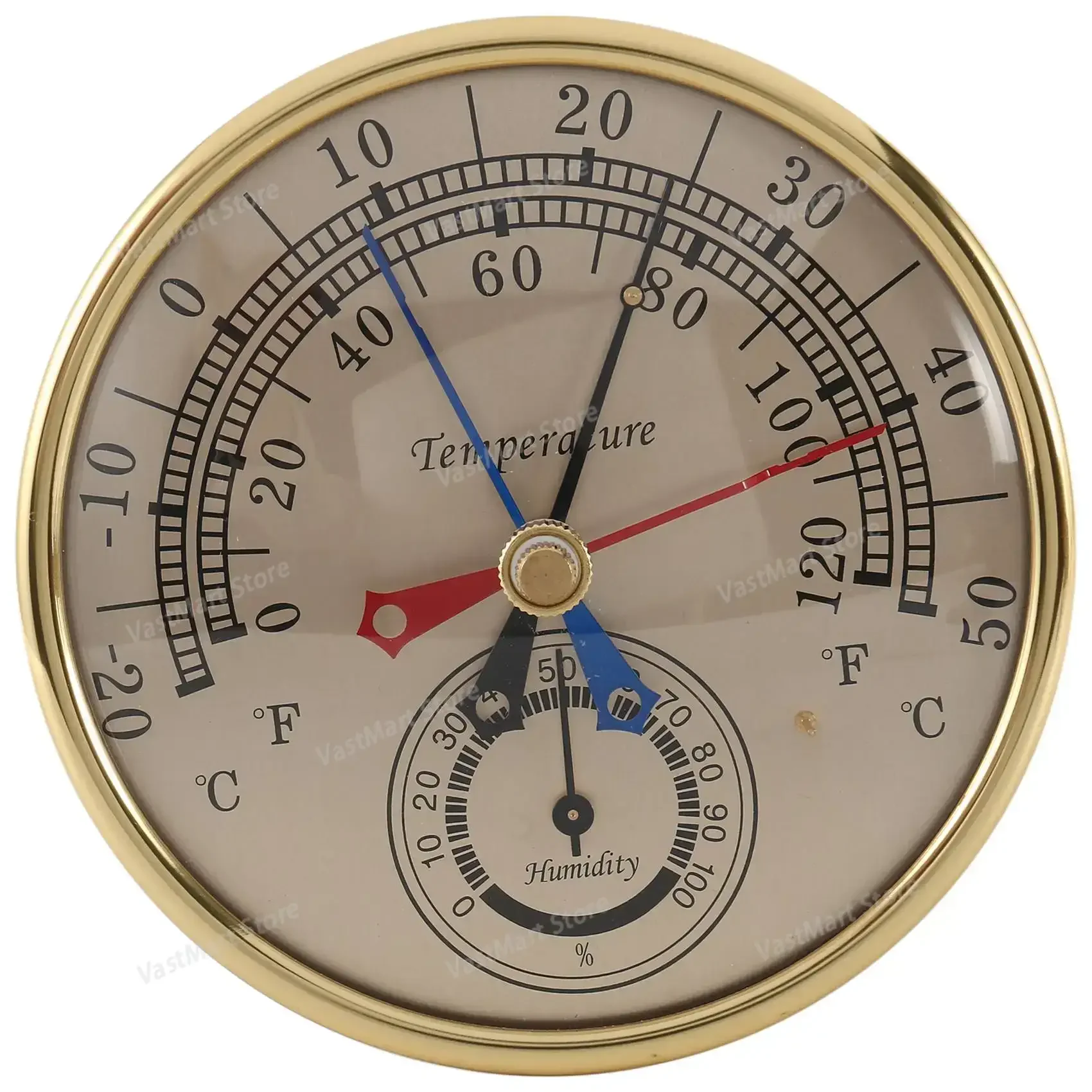 5inch Min Max Thermometer Hygrometer Wall Mount Wall Hang Analog Indoor Outdoor Anti Rain Temperature Humidity Meter