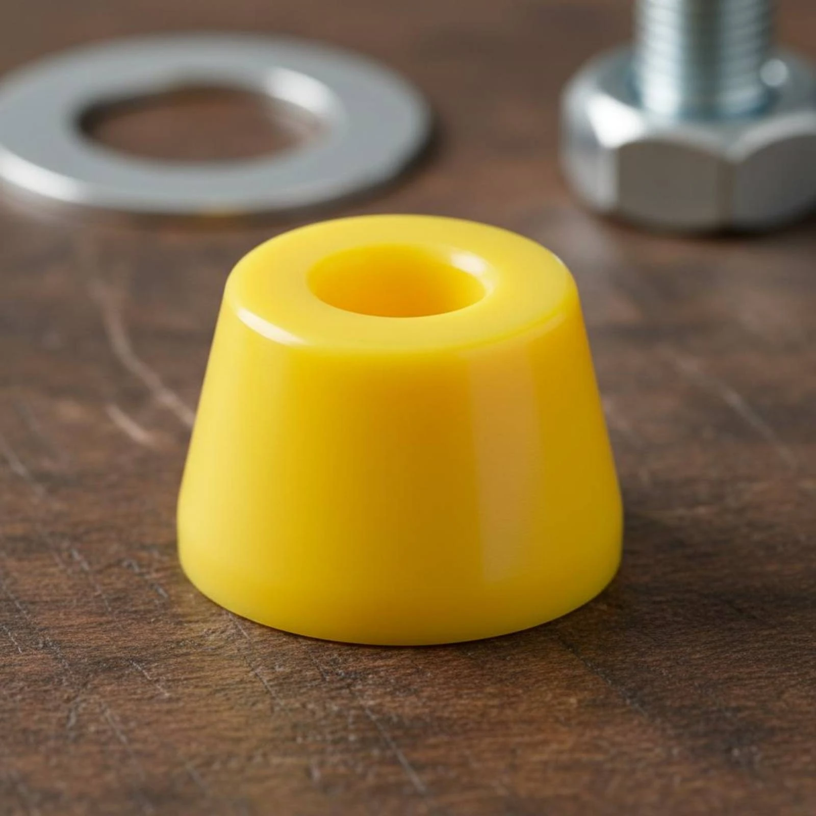 Surfskate Truck Shock Absorber Kit Yellow PU Shock Absorber Kit Truck Cushion Set Conical Skateboard Bushings Cylindrical