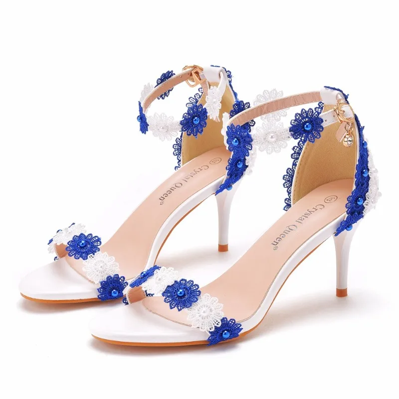 

Summer Woman Sexy Wedges Wedding Shoes Flowers Sandals for Women Peep Toe Slippers Ladies Fashion String Bead High Heels