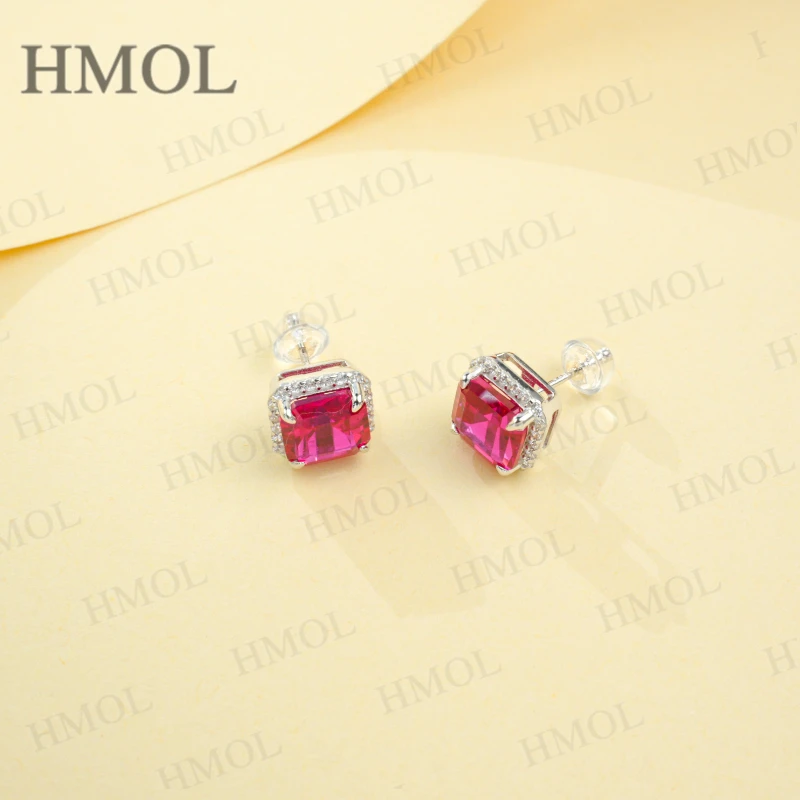 Kolczyki na zamówienie, sztuczne kamienie szlachetne (szmaragd/ruby/szafir), srebro próby 925, prezent, hipoalergiczne, odporne na blaknięcie, sprzedaż bezpośrednio od producenta.