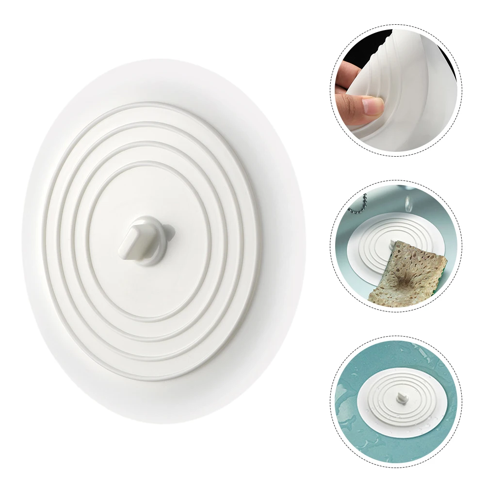 

2pcs White Sink Stopper Bath Tub Plugs Drain Bathtub Stoppers Silica Gel Water Seal Easy Clean Universal Bath Tube Plug