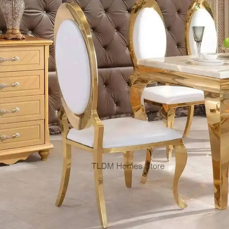 

Nordic Home Golden Chair Luxury Stainless Furniture Steel Dining Chair Banquet Hall Fashionable Dinning Chair Home Dining Chairs