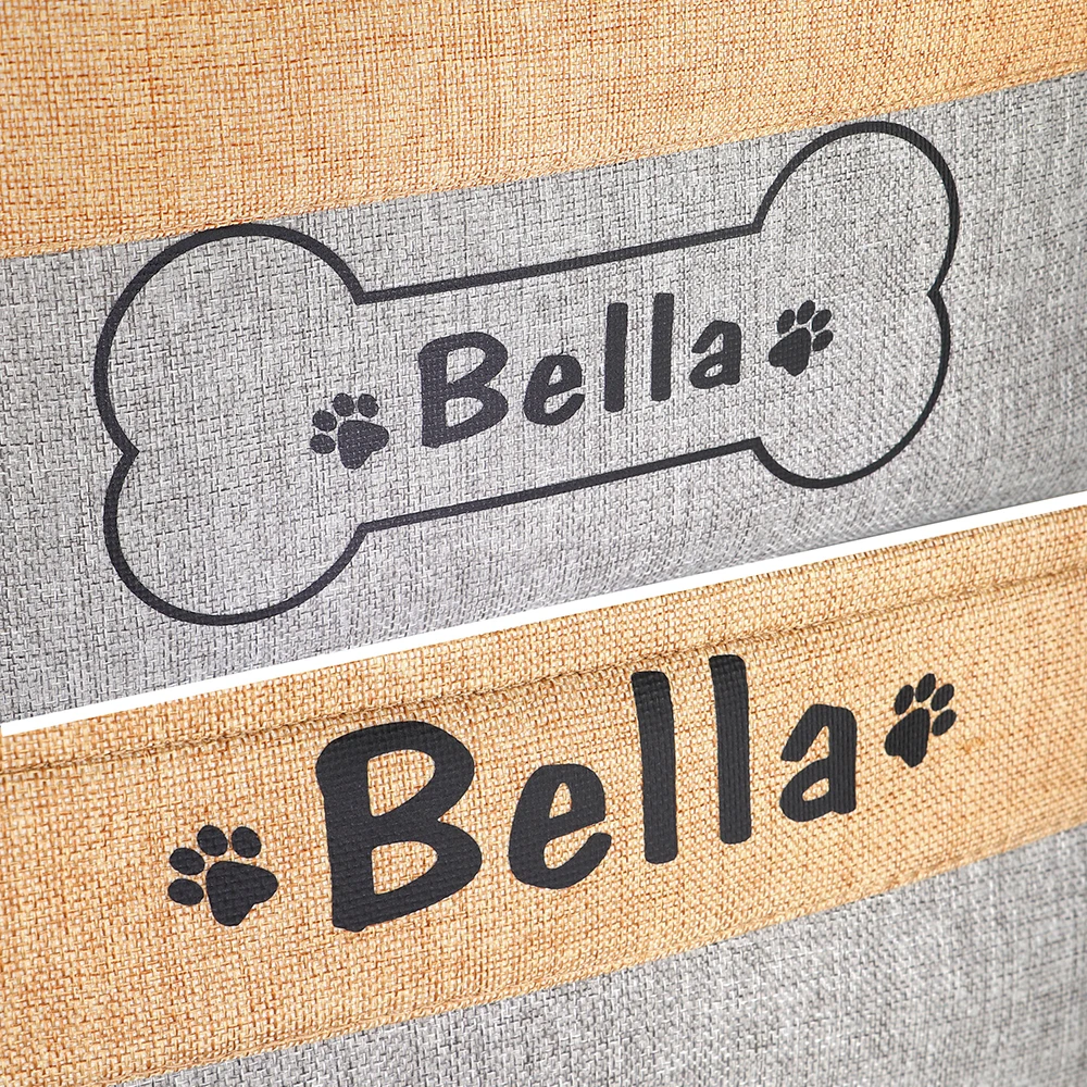 Personalized Dog Toy Basket Free Print Pet Storage Box Foldable DIY Custom Name Toys Accessories Dog Canvas Bag Pet Products