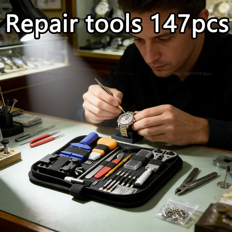 147pcs Watch Repair Kit Professional Watchmaker Tools Set Case Remover Opener Bar for Clock Watch Band Band Repair Tools