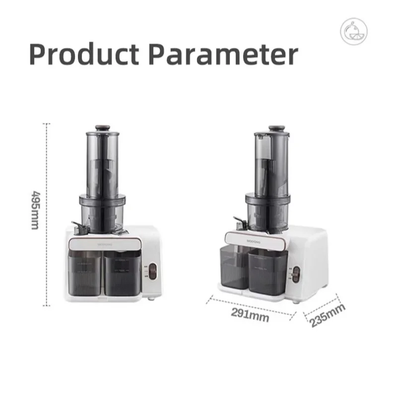 Espremedor de copo duplo, separador de suco de escória, espremedor multifuncional doméstico, adequado para frutas e legumes