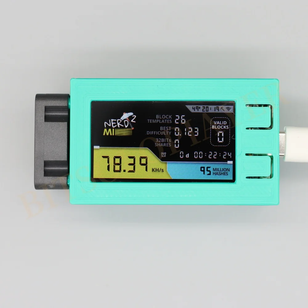 Nerdminer v2 pro,78km,s,黒,オレンジ,緑,白,btc用のファン付きケース