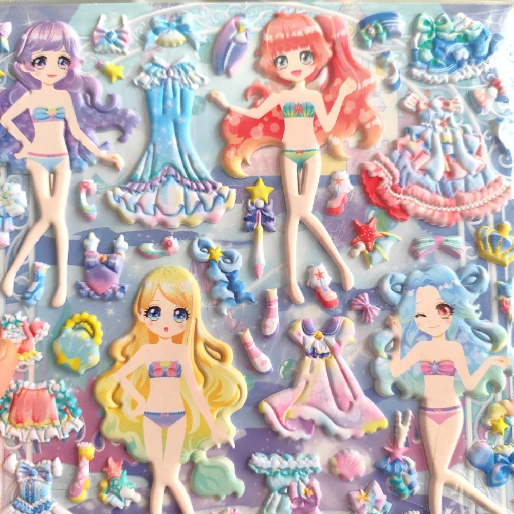 ملصقات فستان الأميرة للفتيات كبيرة الحجم (4 أنماط) - ملصقات لاصقة عالية الجودة قابلة لإعادة الاستخدام، متوفرة بالجملة للأطفال #4