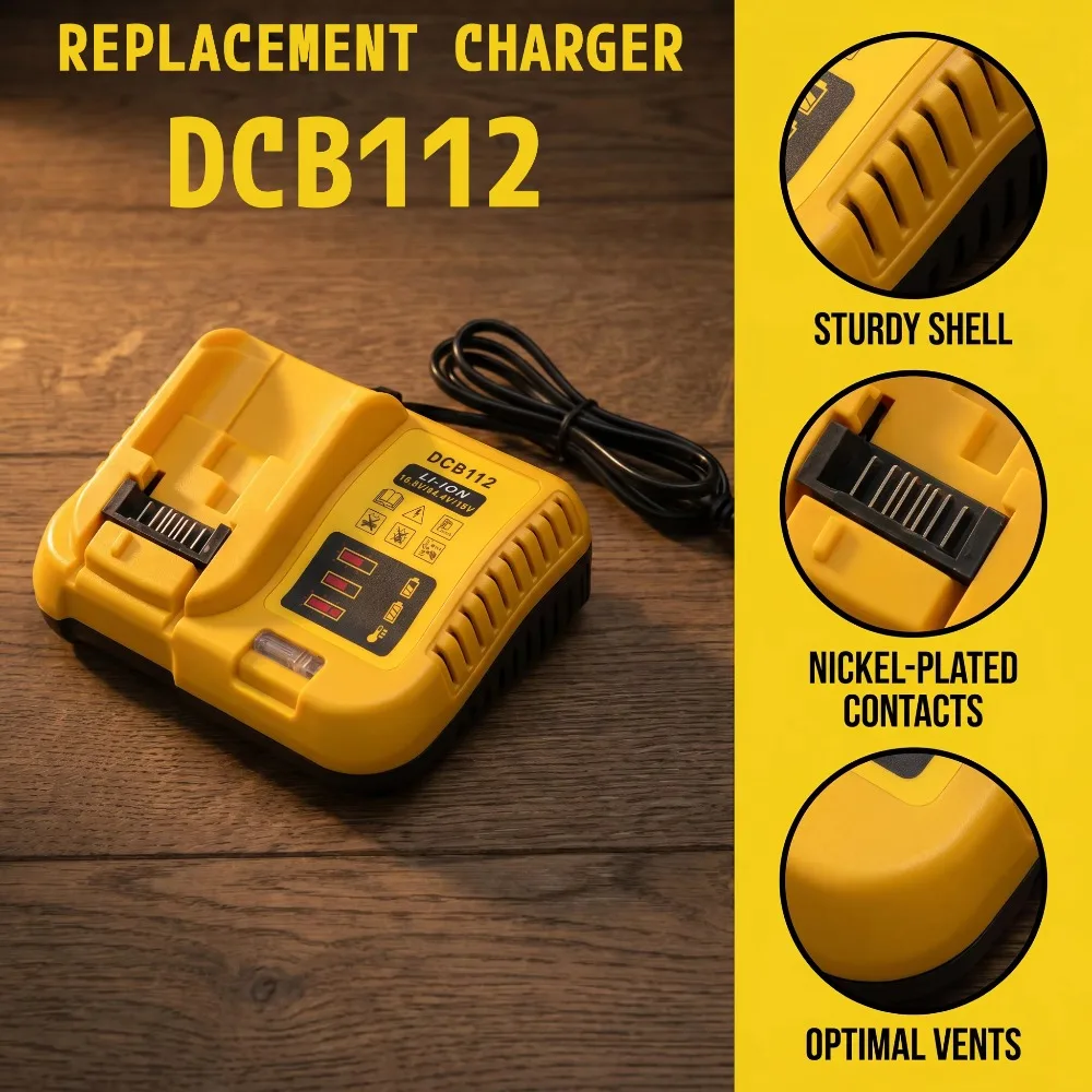 Replacement Battery Charger for Dewalt 10.8V-20V Lithium Ion Batteries DCB101 DCB105 DCB107 DCB115, Universal Power Tool