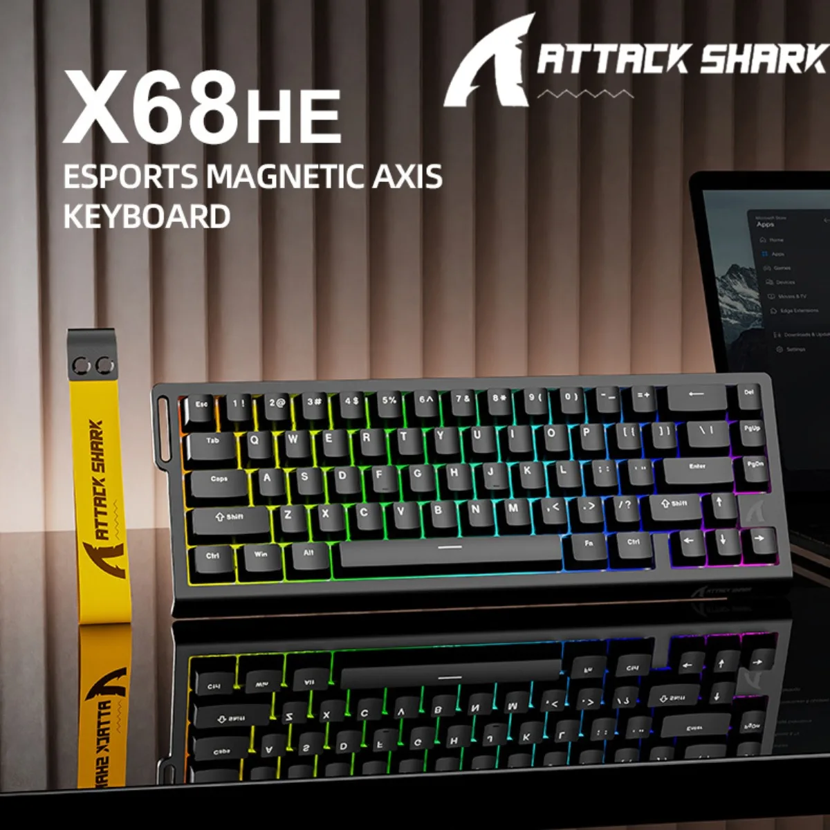 Kabelgebundene mechanische RGB-Tastatur ATTACK SHARK X68HE Magnetschalter 8K Geringe Verzögerung