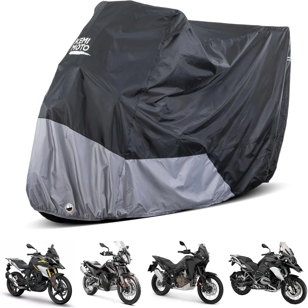 

Motorcycle Cover Adventure Compatible with R1250GS TENERE 700 KLR650 Africa Twin NX500 V-Strom Waterproof Sunproof Outdoor Cover