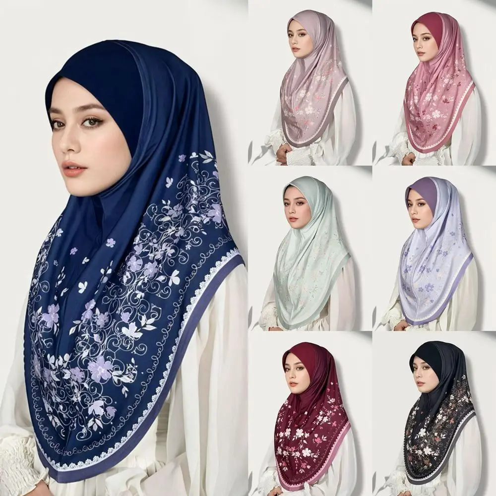 

Дышащий хлопковый тюрбан с цветочным принтом для женщин, регулируемый, в арабском стиле, для Ид аль-Фитр, в различных цветах, универсальный