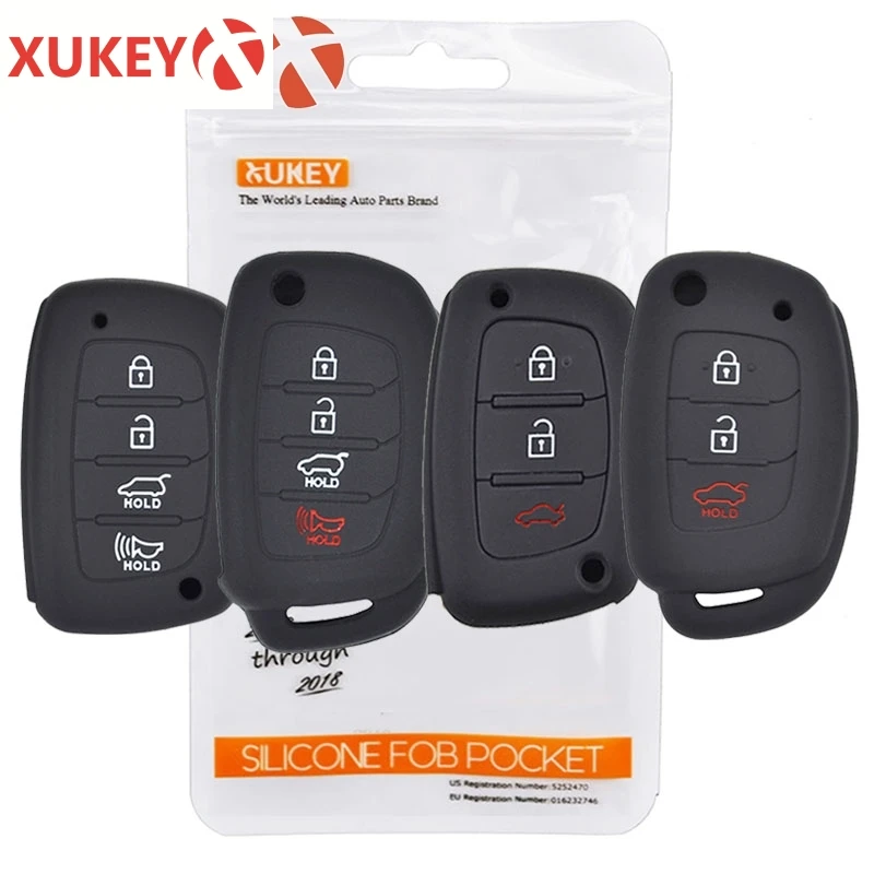 Silicone Car Key Case For Hyundai Creta Tucson Santa fe Elantra Sonata i10 i20 i30 i40 i25 ix35 Remote Shell Fob Cover Pocket