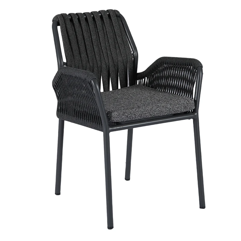 

&y Modern Aluminum Frame Wicker Weave Outdoor Dining Chair with Waterproof Feature for Garden Set