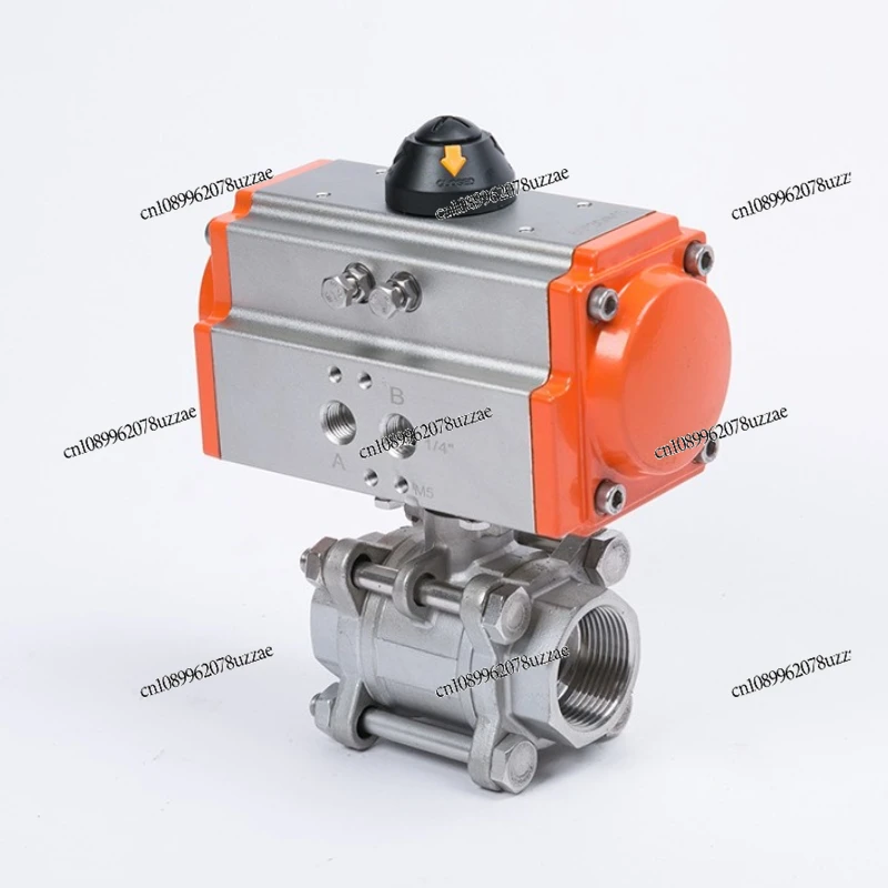 

Stainless Steel Pneumatic Thread Buckle Ball Valve Straight-through Three-piece Warm Internal Floating Pneumatic