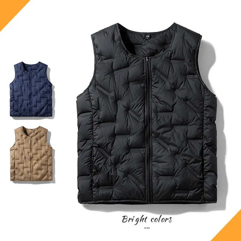 

High Quality Lightweight Down Vest Men Warm Sleeveless Puffer Jacket Fashion Outerwear chamarras para mujer chalecos VT-354