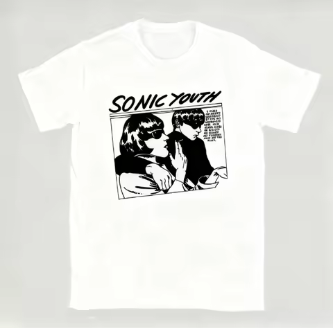 2025 Vintage Heat and Youth Flash Sonic Youth T-Shirts Men O Neck 100% Cotton T Shirt Music Band Short Sleeve Tees Big Size Tops