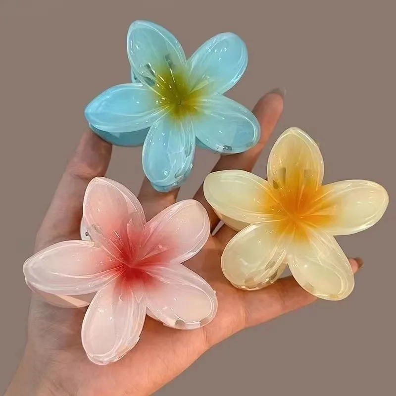 2/4 pièces mode femmes fleur pinces à cheveux vacances bohême oeuf fleur requin Clips Barrettes filles grandes épingles à cheveux accessoires de cheveux