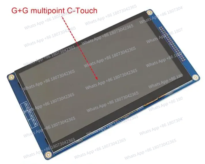 

7,0-дюймовый 40-контактный TFT LCD сенсорный экран с платой адаптера FT5426, разрешение 800*480, интерфейс I2C+24Bit RGB