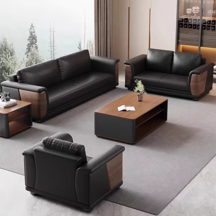 Modern Design Wooden Office Furniture Direct Supplier Leather Sofa Set For Living Room Home Hotel Office Hospital Use