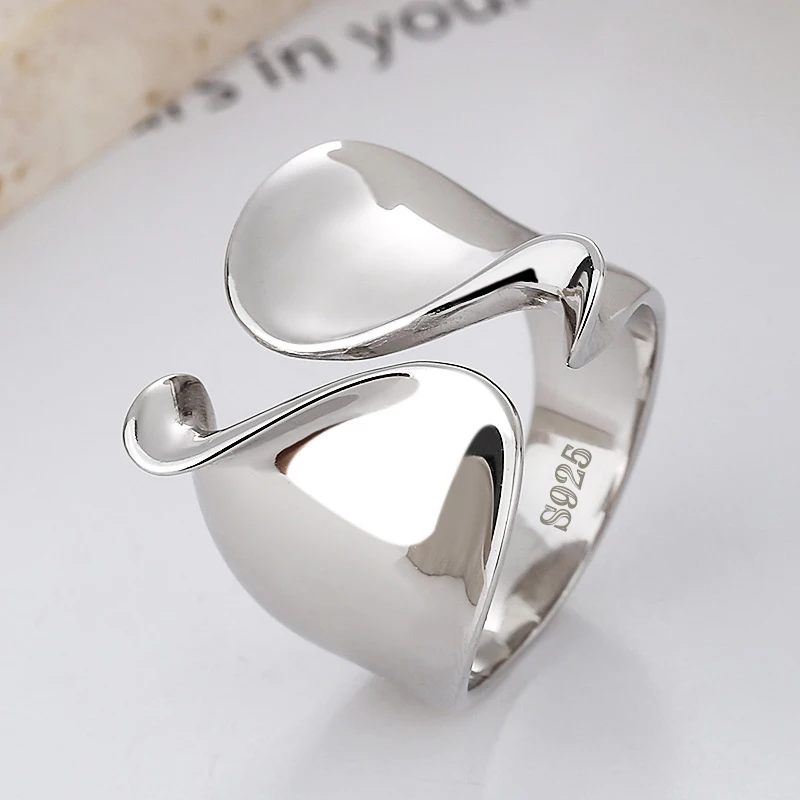 Women's 925 Sterling Silver Geometry Crystal Ring, Punk Style