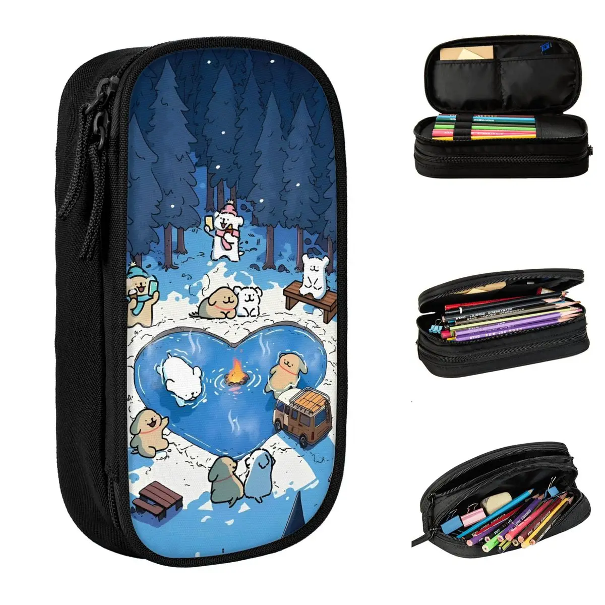 

Мальтийский пенал с мультяшной собакой, коробка для ручек, сумки для студентов, большой офисный пенал на молнии для хранения