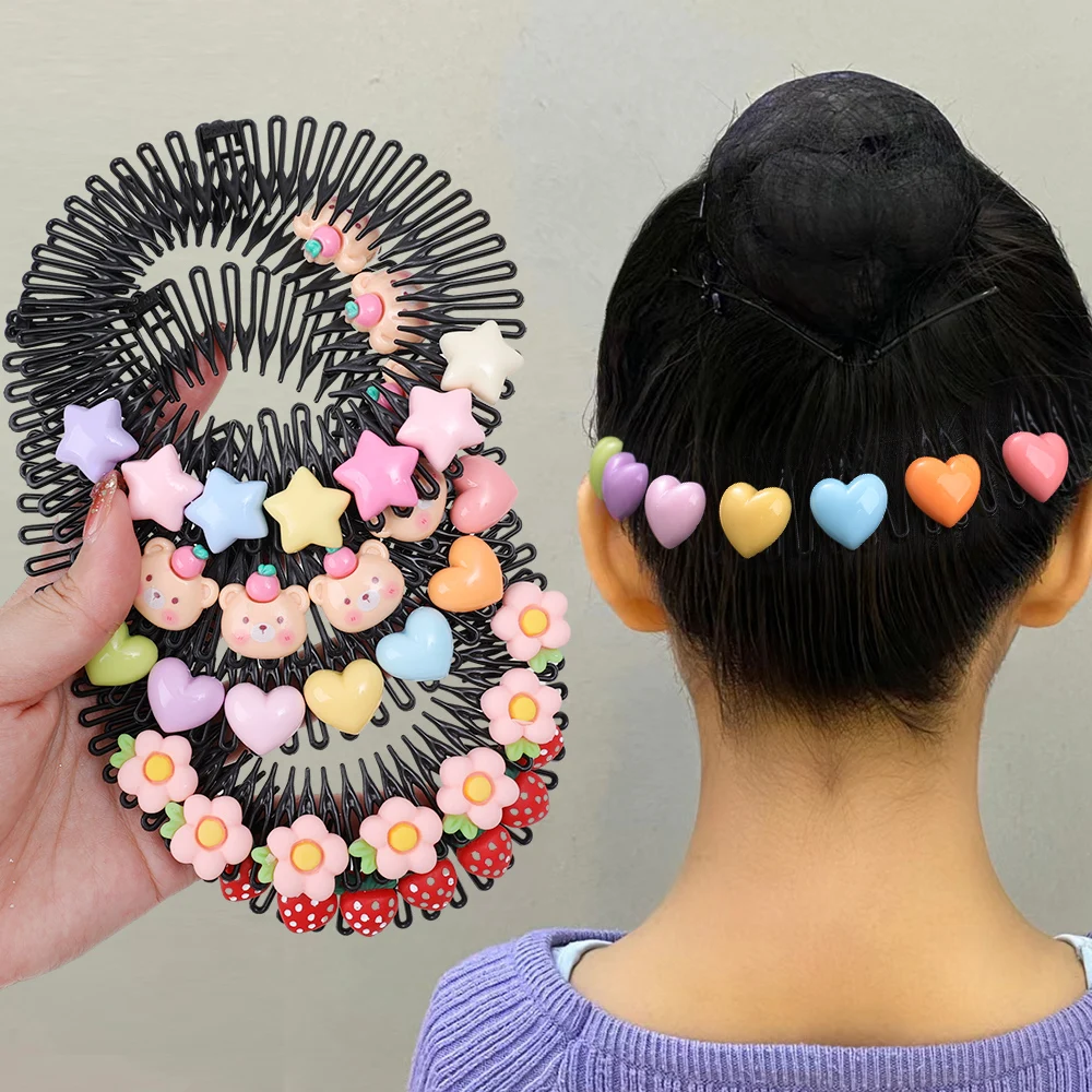 Fashion Children\'s Hairpins Little Girls Bangs Broken Hair Hairpins Girls Candy Color Sweet Cute Insert Comb Hair Accessories