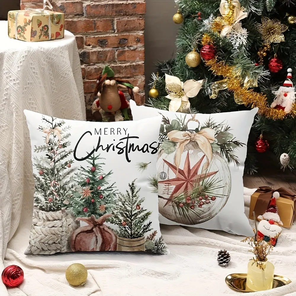 Christmas decoration pillowcase holiday party decoration pillow cover suitable for family room living room sofa cushion cover