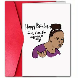 1 pc funny birthday card with interesting girl patterns, creative greeting card, suitable as a unique gift for besties, friends.