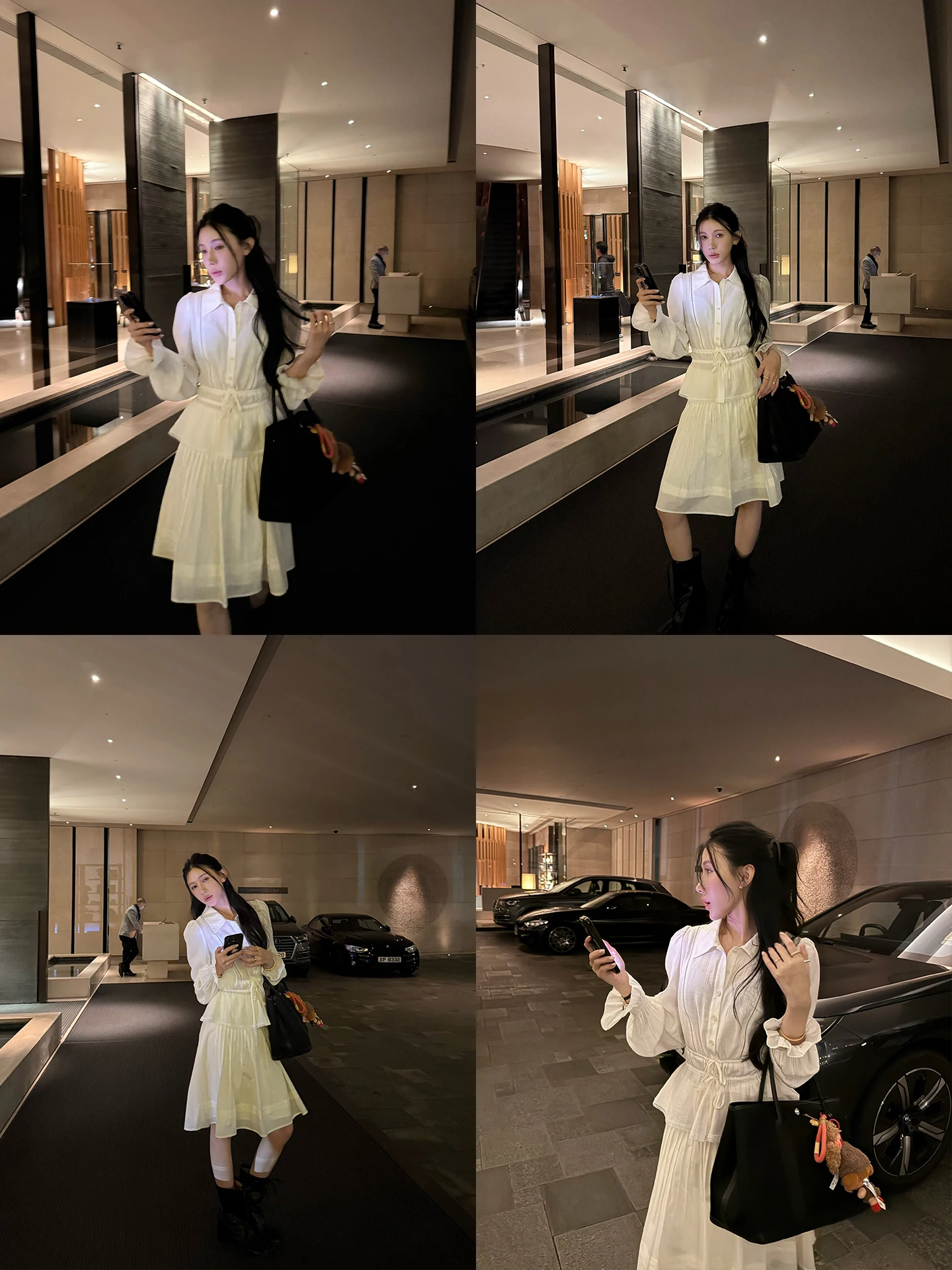 

Корейский женский комплект: блузка с отделкой и юбка А-силуэта, дышащий, с длинными рукавами, для ранней весны