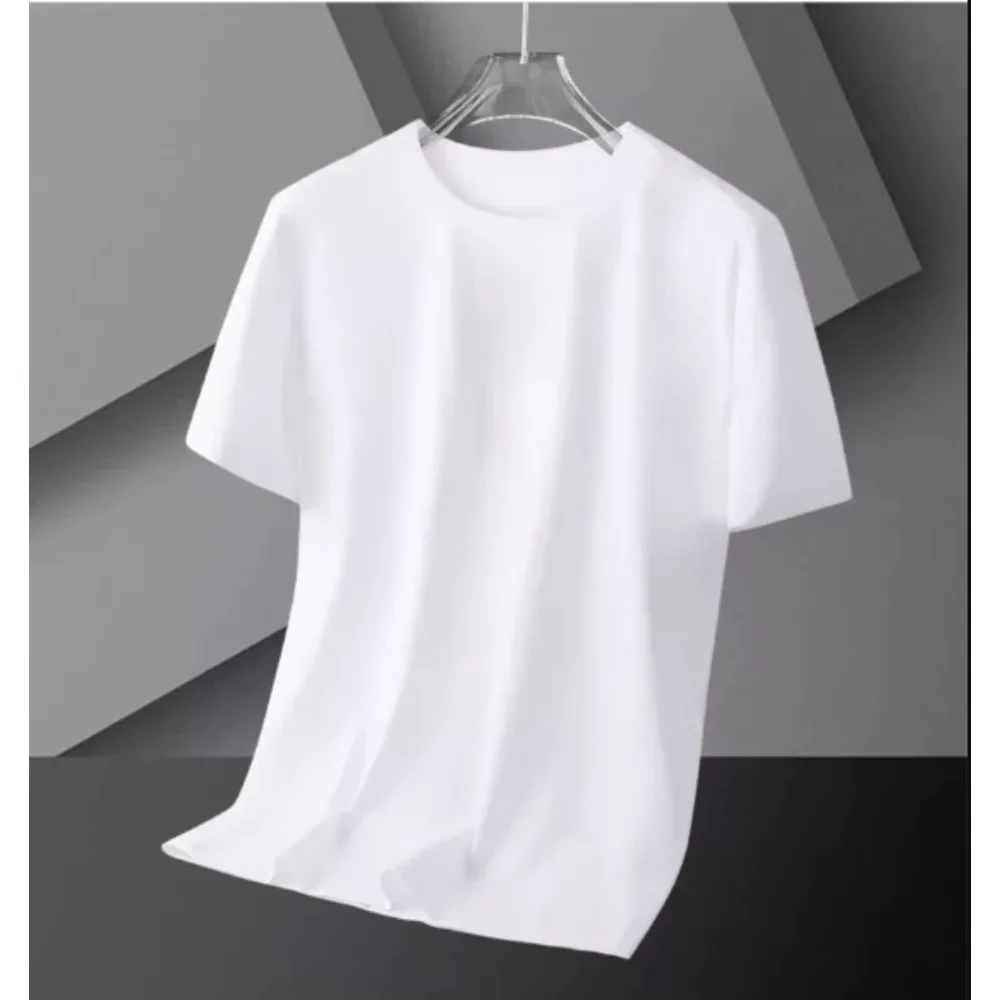 Summer Men T Shirt Cotton Tops Women Solid Color Blank Tshirts O-neck Round Collar Short-Sleeve Couple White Top Tees Clothing