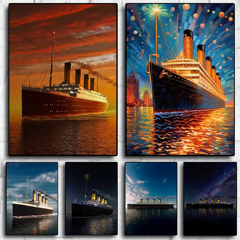 Абстрактный-Титаник-«корабль-который-никогда-не-утонет»-легендарный-постер-Морского-Пейзажа-Картина-на-холсте-и-принты-настенное-искусство-картина-домашний-декор-подарок