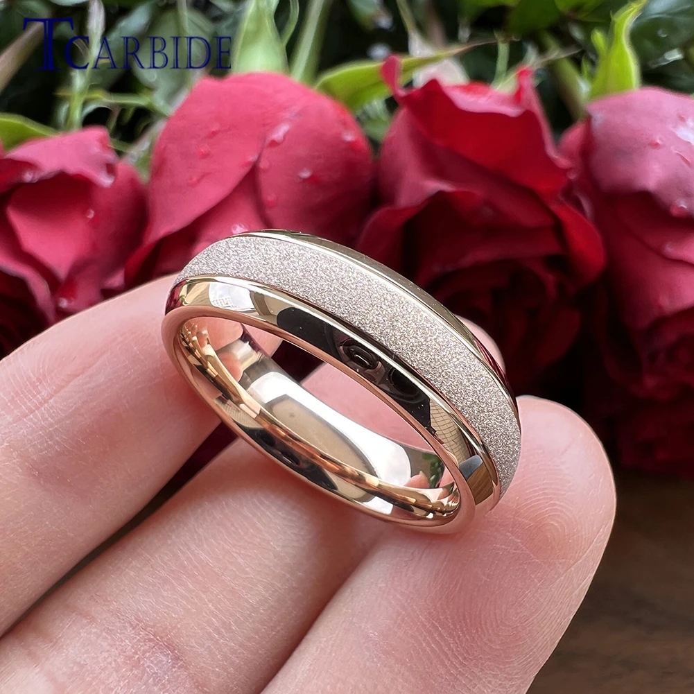 Very Popular 6mm 8mm Brazil Ring Men Women Fashion Tungsten Wedding Band Sandblast Grooved Polished Finish Comfort Fit