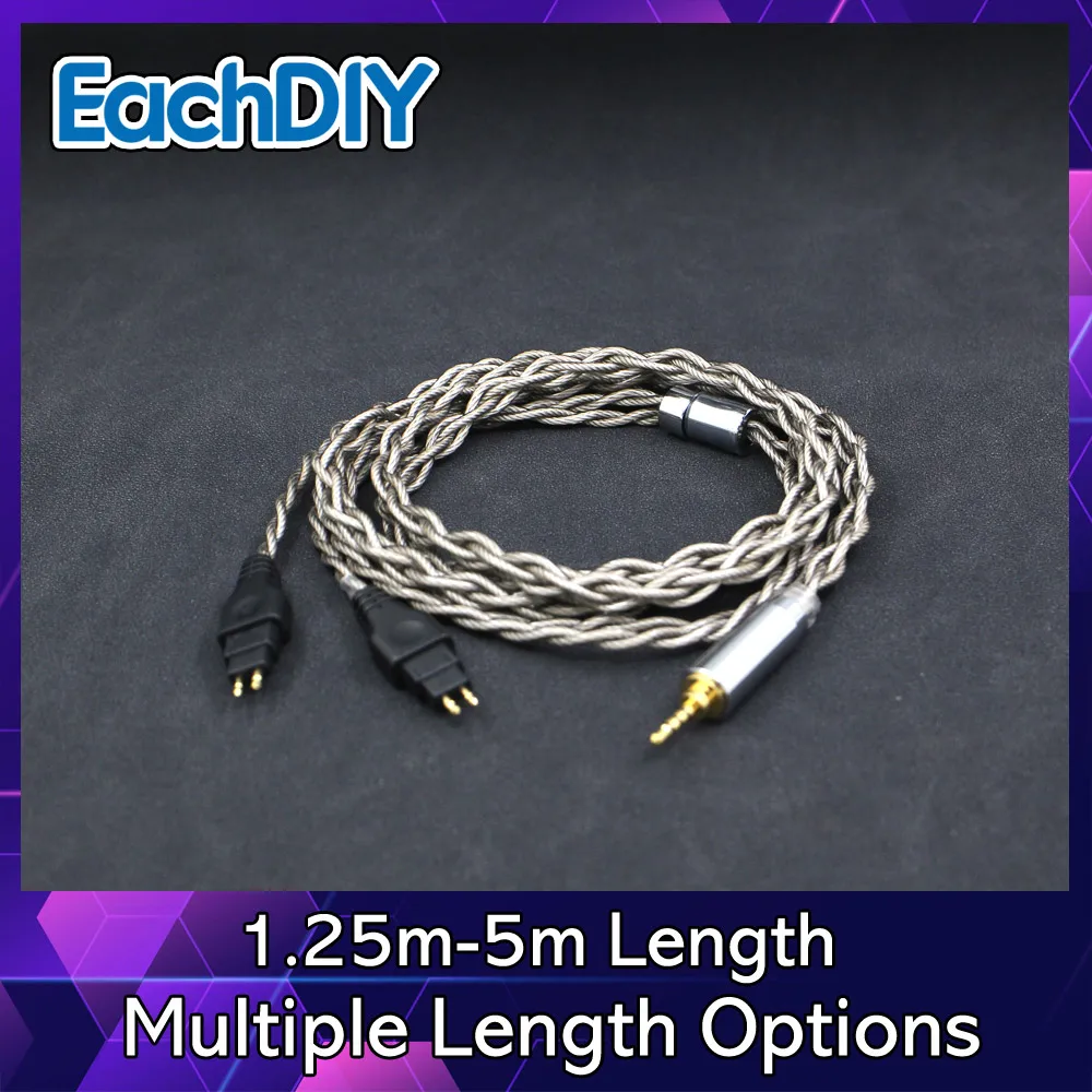 

99% Pure Silver + Graphene Silver Plated Shield Earphone Cable For Sennheiser HD580 HD600 HD650 HDxxx HD660S HD58x LN007919
