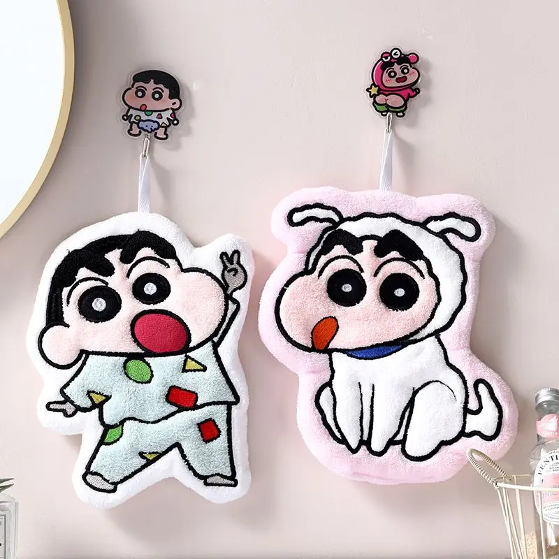 Kawaii Anime nuevo dinosaurio crayón Shin Chan toallita de mano baño absorbente dibujos animados Y2K pañuelo para niños regalos para niños