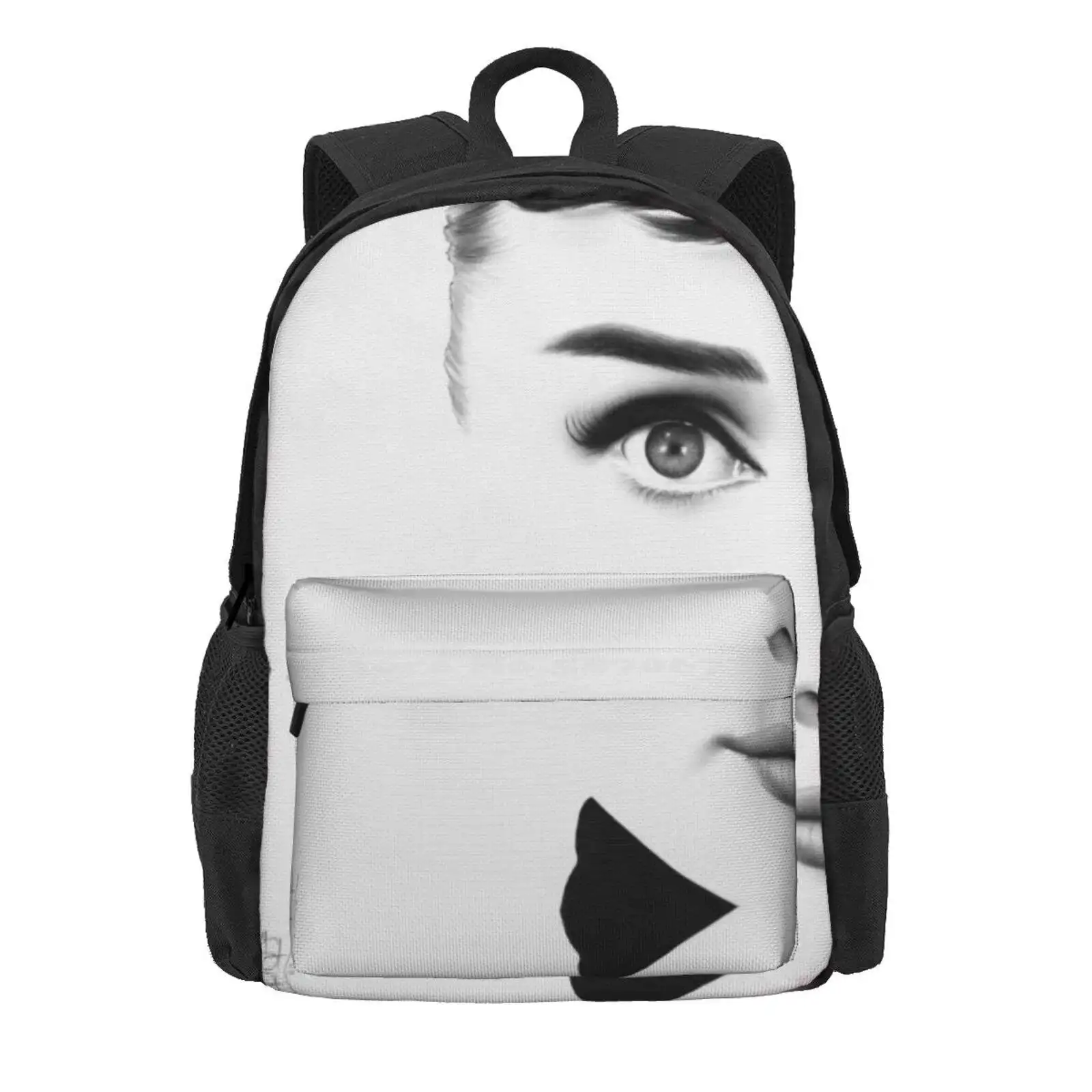 The Half Series. Audrey Hepburn Hot Sale Schoolbag Backpack Fashion Bags Audrey Hepburn Pencil Half Face Old Movie Star Vintage