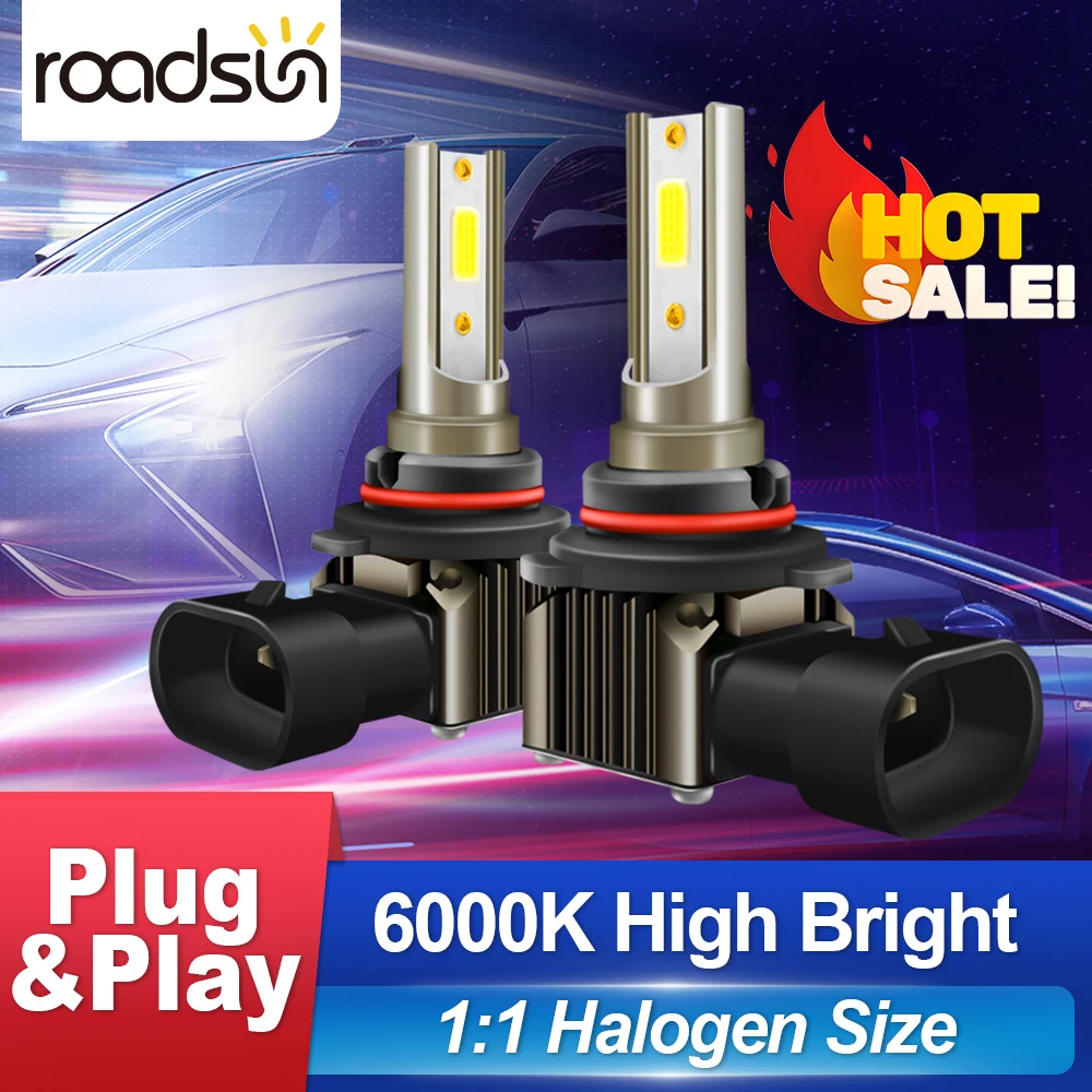 Roadsun 2pcs 220W 22000LM H7 Led Bulb H8 H11 Headlights Light 9006 HB4 9005 HB3 Led 9012 Plug&Play Auto 6000K Super Mini Lamps