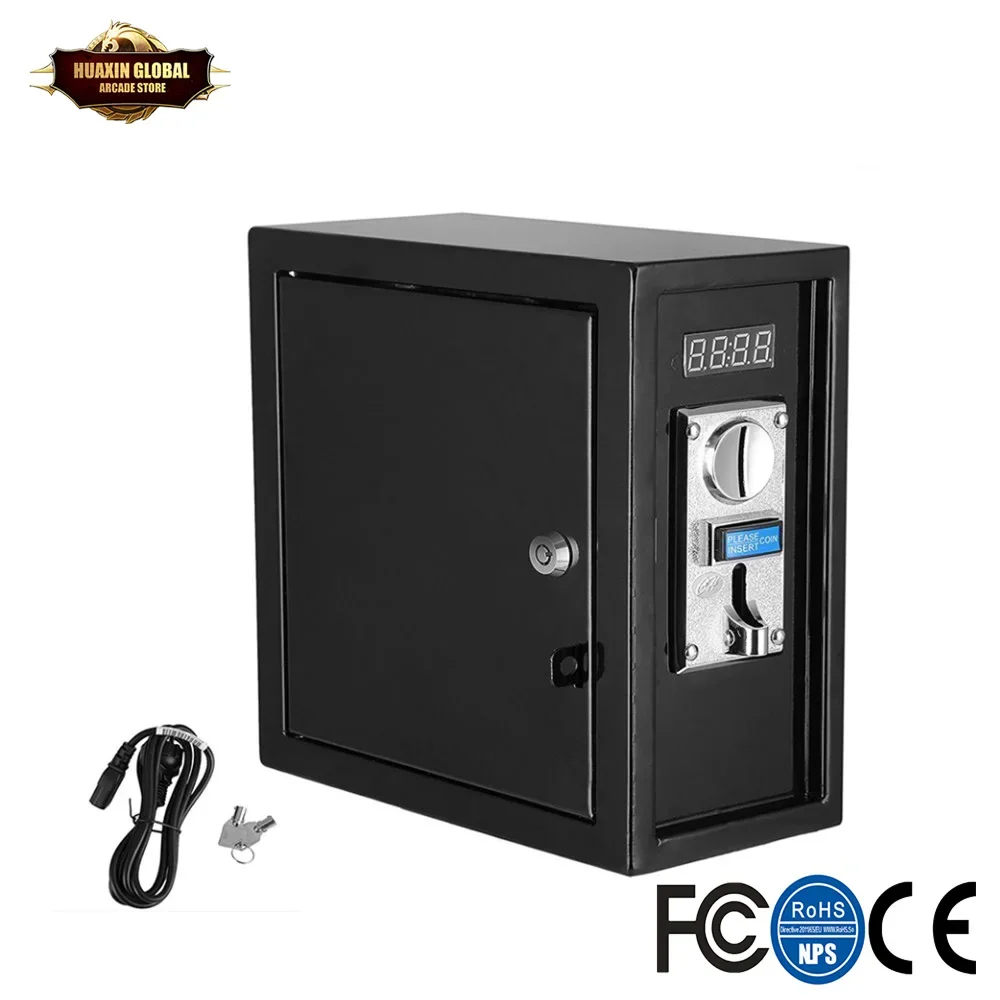 Coin Operated Timer Control Box Multi Coin Acceptor Power Supply With Push Button