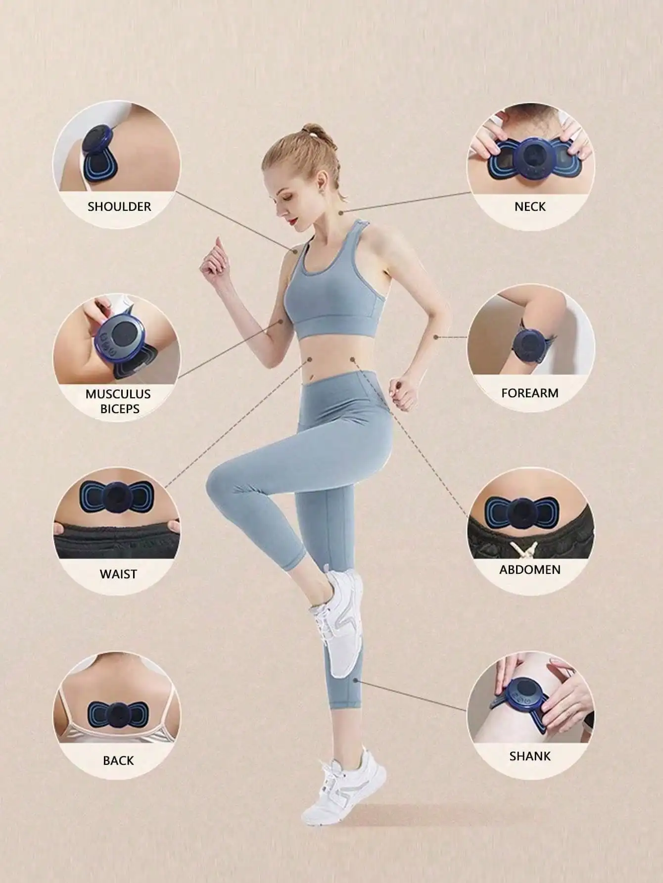 Electric Neck Massage Pad in use