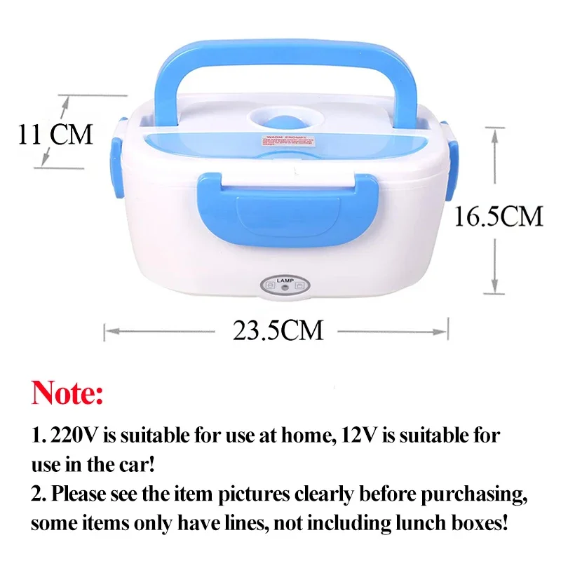 12V/220V Portable Electric Heating bento Lunch Box Food Grade Container Warmer For Kids adult 4 Buckles Dinnerware Sets Car